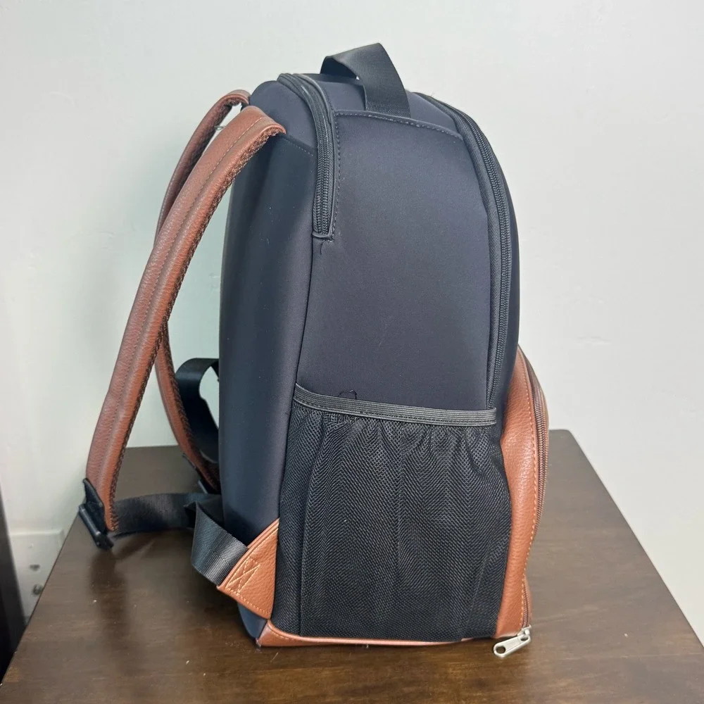 Freshly Picked Mom Travel Backpack Breast Pump Diaper Bag Black Neoprene